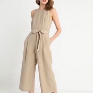 Banana Republic Linen Elegant Tan Jumpsuit